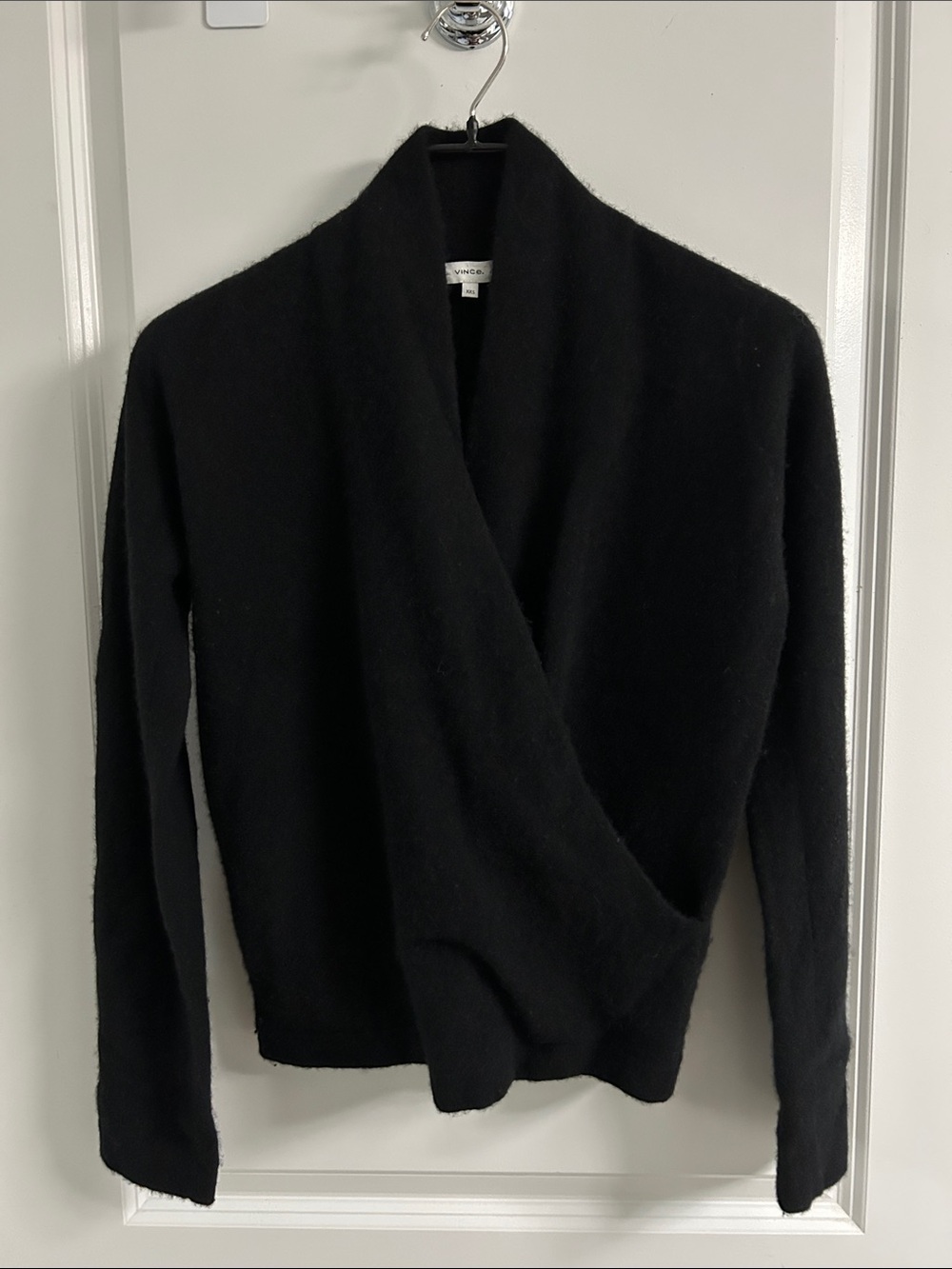 vince - wrap front cashmere sweater